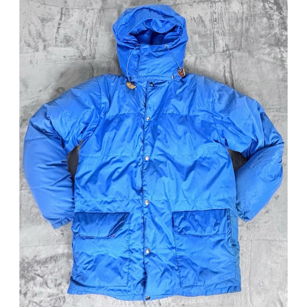 Vintage‎ 1980s EMS Eastern Mountain Sports Down Parka Blue Hooded Jacket Mens M